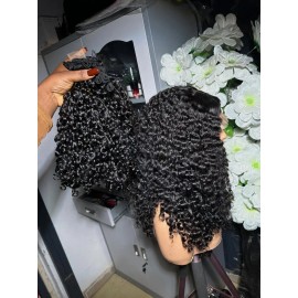 Wholesale Virgin Raw Human Extensions Indian Wave Curly Cambodian Natural Wavy Vietnamese Burmese Curlystyle: baby curly, color: Black, Stretched Length: 12"