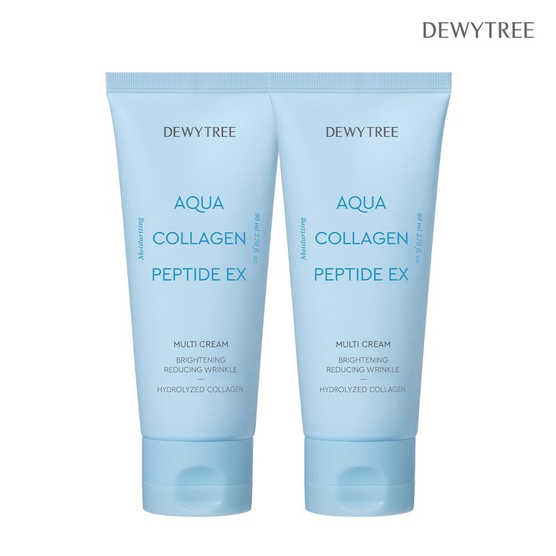 DewTree 듀이트리 콜라겐 펩타이드 히알루론산 멀티 대용량수분크림 80ml 2개 Dewtree