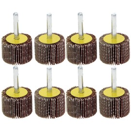 Utoolmart 8 Pcs Shank Mounted Flap Wheels with Mandrel with 35mm Grinding Head Abrasive Grinding Wheel Polishing Rotary Accessories Set for Grinding