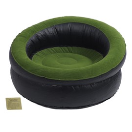 Inflatable Couch PVC Flocking Portable Ergonomic Blow Up Sofa Chair for Living Room Bedroom Outdoor Travel Green