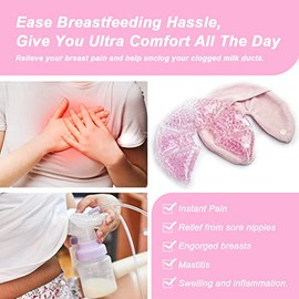Paquete de terapia de mama de gel frío caliente, bolsas de hielo para lactancia, alivio para lactancia, dolor de lactancia, mastitis, engorgement,... 