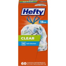 Hefty Recycling Trash Bags, Clear, 13 Gallon