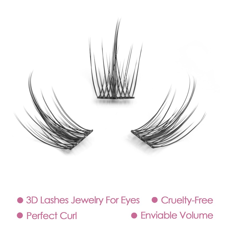 DIY Eyelash Extension, 3D Effect Individual Melt Flare Lash Cluster
