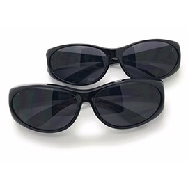 MyUV Over Glasses Sunglasses - Fitover Sunglasses with 100% UV Protection (2 pac Black)