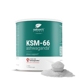 Nature's Finest KSM-66 Ashwagandha Premium Extract Powder for Cortisol Control with Ginseng, Chamomile Extract, B Complex, Niacin & Vitamin B12, Vegan, No Added Sugar, 150 g