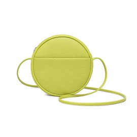 YONBEN Circle Crossbody Bag for Women PU Circle Purse with Zipper Adjustable Knot Shoulder Straps