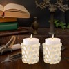 Luxshiny 4 Pcs Wicker Woven Tea Light Candle Holder Decorative