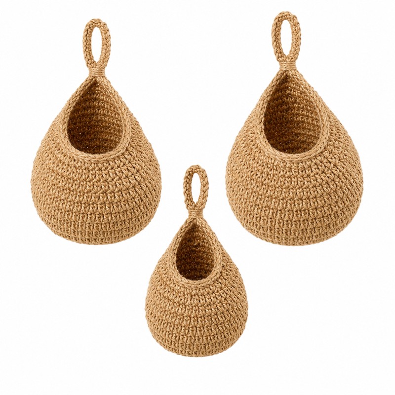 Wall Hanging Fruit and Vegetable Baskets for Kitchen - 3-Piece