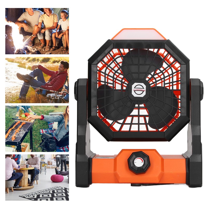 Outdoor Portable Fan Stepless Speed Control High Wind Fan Camping