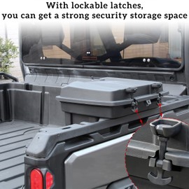 SAUTVS Double Layer Cargo Storage Box for Can-Am Defender/Commander, Removable Rear Cargo Box Bed Trunk Storage Bin for Can Am Defender HD5 HD8 HD10 Max/Commander Accessories