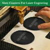 60 PCS Slate Coasters for Laser Engraving, Natural Black Stone