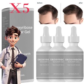 Unbranded 60ml Deoxyribose Sugar Gel Hair Growth, Deoxyribose Serum for Hair Loss USA - 5Pack 300ml