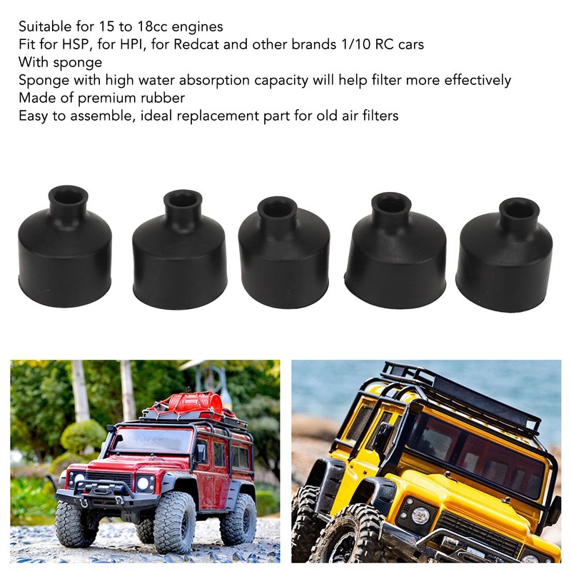 5PCS RC Car Air Filter with Sponge Rubber Universal Air
