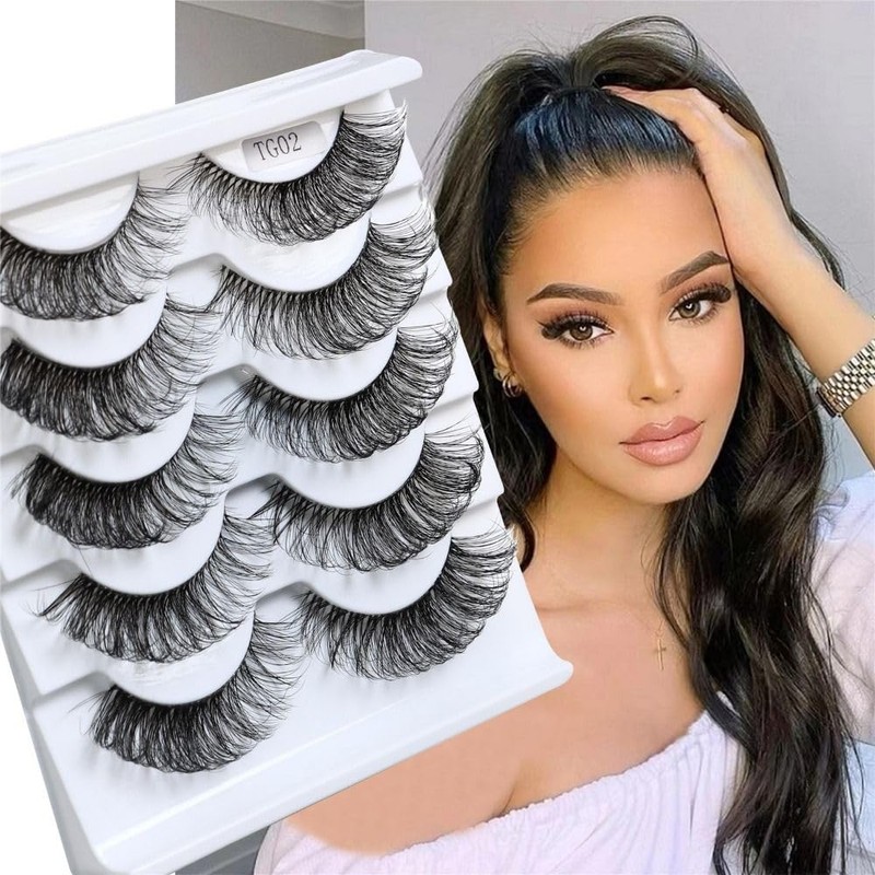 Cat Eye Eyelashes Like Eyelash Extensions, Transparent Natural Thin Russian