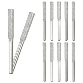 M METERXITY 12-Pack 5/32 Inch Titanium Plated Diamond Chainsaw Sharpener, High Hardness Grinding Stone Chainsaw Sharpening Kit for Electric Chainsaw Sharpener/Stone Carvings [3mm Silver]