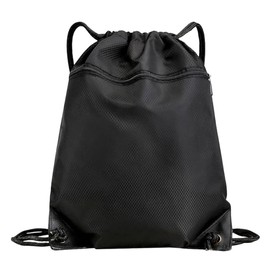 Drawstring Backpack Bag,Waterproof Back Sack Sport Gym Sackpack Bag Basketball Bag,Leisure Hiking Bag Travel Camping Bag Swim Bag with Zip Pocket Shoulder Thick Straps