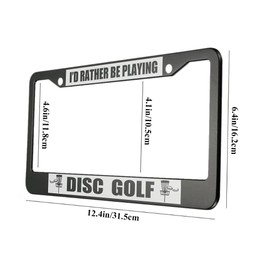oFloral I'd Rather Be Playing Disc Golf Aluminum Alloy License Plate Frame Black Line Frisbee Golf Applicable to US Standard Metal Car Tag Frame Front License Plate Holder for Women Men(1 Pack)