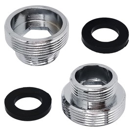 Faucet Adapter Aerator For Water Purifier,16mm Male x 1mm To 22mm Male Connector,Faucet Adapter Brass Fitting,Tap Connector Aerator For Bathroom Kitchen(Silver,2pcs)