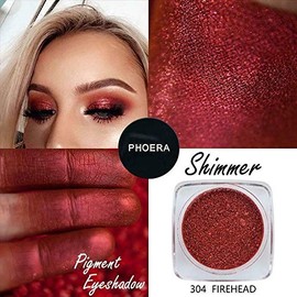 AQUAPURITY PHOERA® Pigment Eyeshadow Palette Metallic Shimmer Glitter Loose Powder Eye Shadow Makeup UK (304 FIREHEAD)