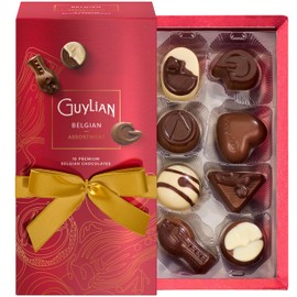 Belgian Chocolate Gift Box by GuyLian, 6.35 oz, 16 pc Luxury Opus Gourmet Chocolate Truffles, Milk, White & Dark Candy Treat for Women and Men