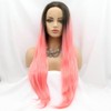 SereneWig 24" Ombre Pink Mermaid Wigs Long Straight Synthetic Lace