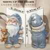 Sleepy Bedtime Gnome Statue, Charming Gnome Holding Cuddly Bear and