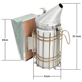 Blisstime Bee Hive Bee Smoker Stainless Steel with Heat Shield Beekeeping Supplies and Equipment