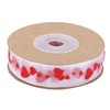 2pcs Red Ribbon 1.5cm/0.6in Wide Heart Pattern Packaging Ribbons DIY
