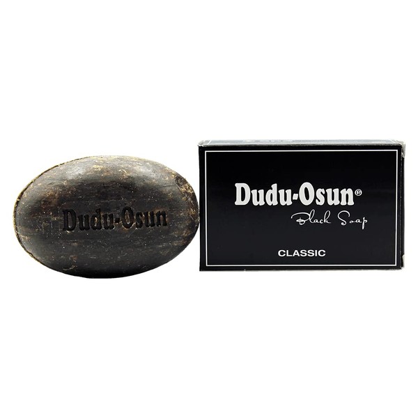 Set of 4 x 150 g Dudu-Osun Classic + 1 x Sisal Soap Bag, Black Soap with Security Code for Authenticity, African Black Soap, Sheap Trade Set 600 g