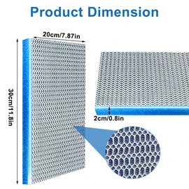 ATMWM Pack of 2 8D Filter Wadding Aquarium, 20 x 30 cm Filter Mat Aquarium, Filter Material Biochemical Cotton Wool Honeycomb Structure, Easy to Clean, Filters Out Impurities for Healthy Aquarium