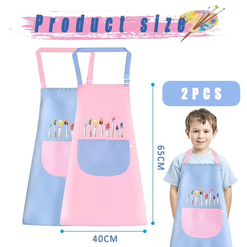 Children's Painting Apron, Pack of 2, Painting Smock Children with