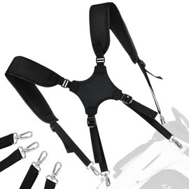 LZFAN Golf Bag Straps,Universal Replacement Double Shoulder Shoulder Straps,PU Leather Golf Bag Carry Strap (4 Hooks)