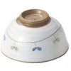 Mino Yaki Futaba Rice Bowl (rice bowl), Blue k21208