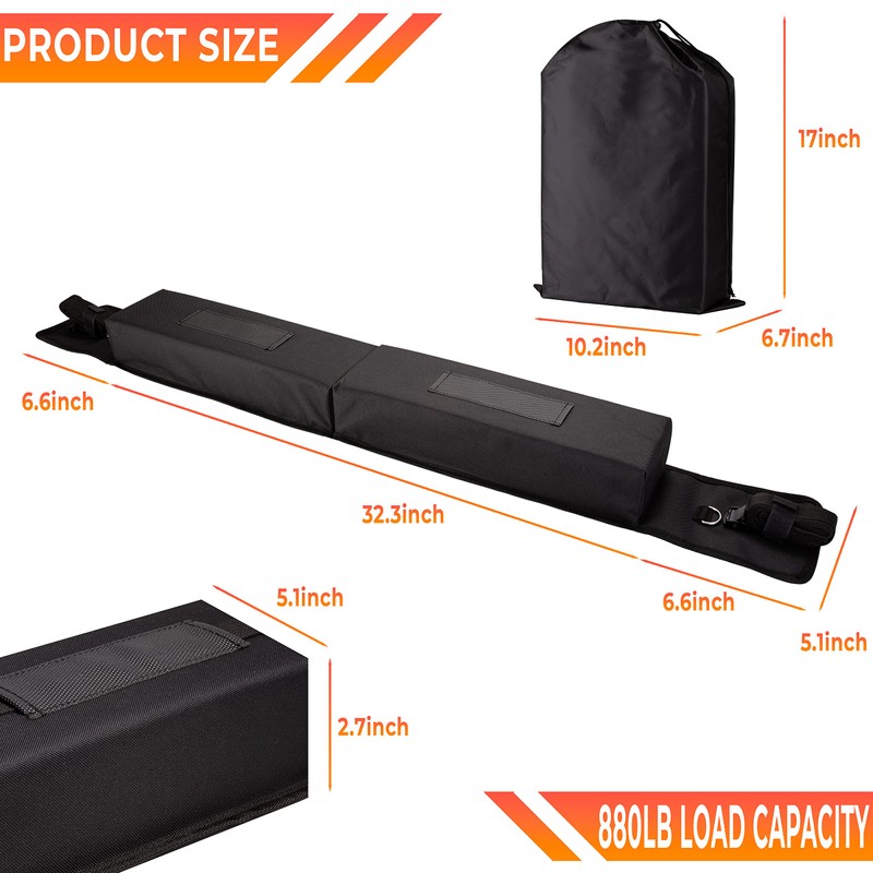 ZONETECH Soft Roof Rack Pads Heavy Duty, Use with or