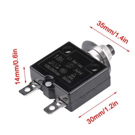 1 x Overcharge Protection Thermal Switch Manual Reset to Overload Protection (18A)
