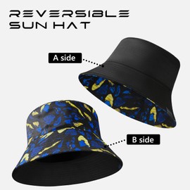 UVSAI UPF 50+ Reversible Foldable Sun Bucket Hat for Hiking Fishing Beach Safari Men Women