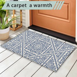 Boho Vintage Paisley Bandana Door Mat for Front Door, Entryway, 17x30 Inch Welcome Mat for Garden, Garage, Patio, Home, Porch Decor