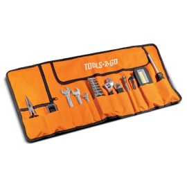 Tools-2-Go Tool 83 Piece Set with Roll-Up Pouch, Wrenches, Pliers, Work Light, Sockets, and Bits for Motorcycle, Car, Truck, ATV - 240119
