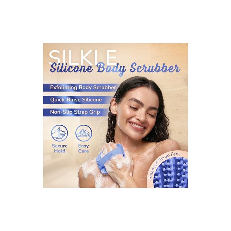 Silkle Exfoliante Corporal Silicona Cepillo Baño Limpiador Piel Esponja Ducha