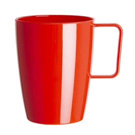 Olympia Kristallon Polycarbonate Plastic Handled Beakers Set 284 ml (Pack of 12), Red, Unbreakable & Shatterproof, Picnic Cups, Cold & Hot Drinks up to 100°C, Dishwasher Safe, CE289
