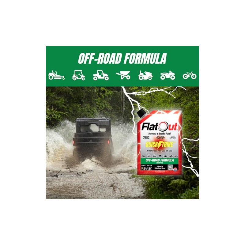 FlatOut QuickStrike Tire Sealant - Off-Road Formula for Puncture Protection