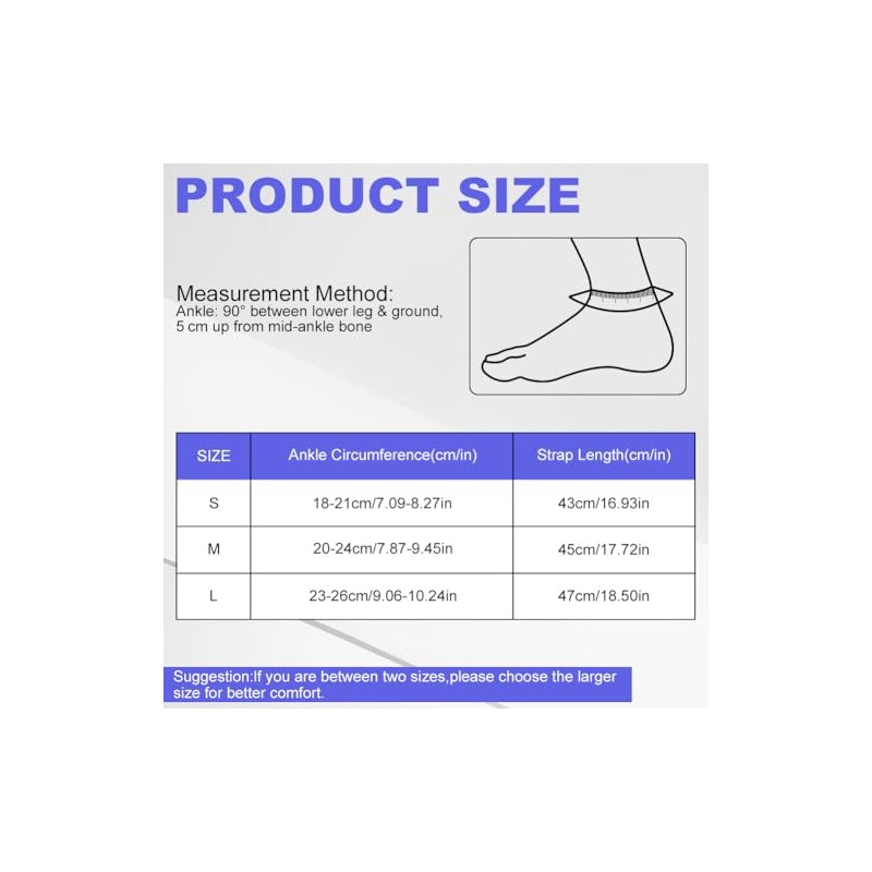 Beugo Ankle Support Brace, Adjustable Ankle Brace Wrap Strap, L