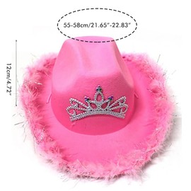HUSHUI Ladies Cowboy Hat Felt Drawstring Neck Cowboy Hat Cowgirl Hat Funny Novelty Party Costume Hat Costume Accessories