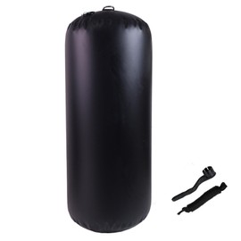 TIKPLEM Big Heavy-Duty Inflatable PVC Black Boat Fender (18" x 45") for Docking and Yacht Sailboats