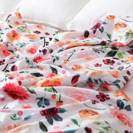 BORITAR Baby Blanket Super Soft Double Layer Minky with Dotted Backing, Receiving Blanket with Elegant Floral Multicolor Printed Blanket 50 x 60 Inch(125x150cm)