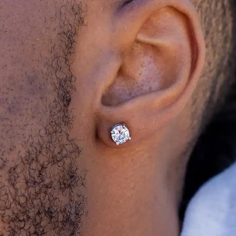 Jstyle 2 Pairs Stainless Steel Magnetic Stud Earrings for Men