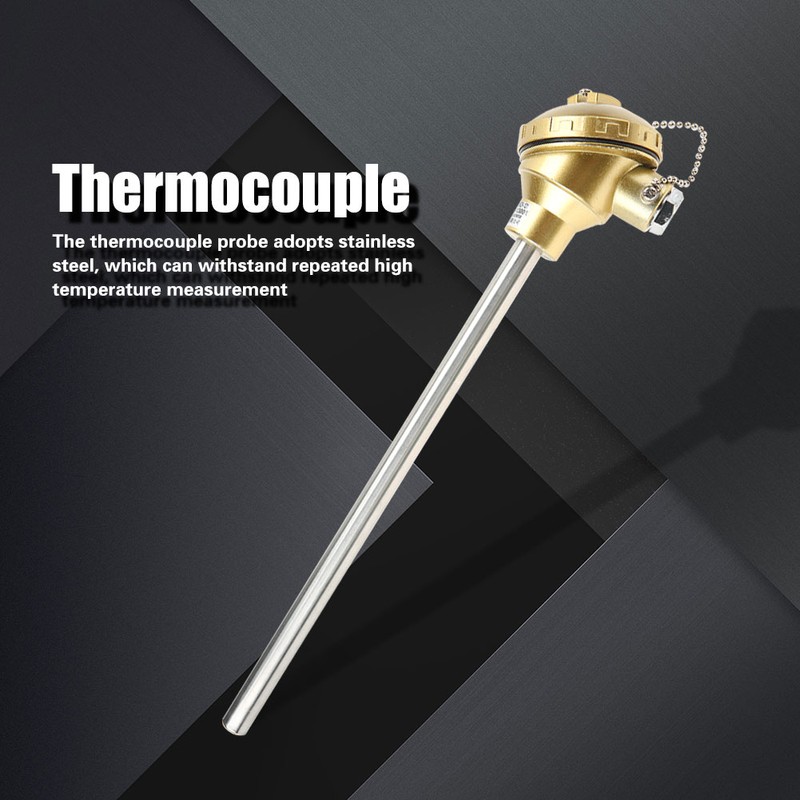 K Type Stainless Steel Probe Thermocouple Temperature Sensor 0-1300℃ (300mm)