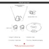 HSAJS Jewellery Set Women's Double Heart Necklace Bracelet Earrings Ring