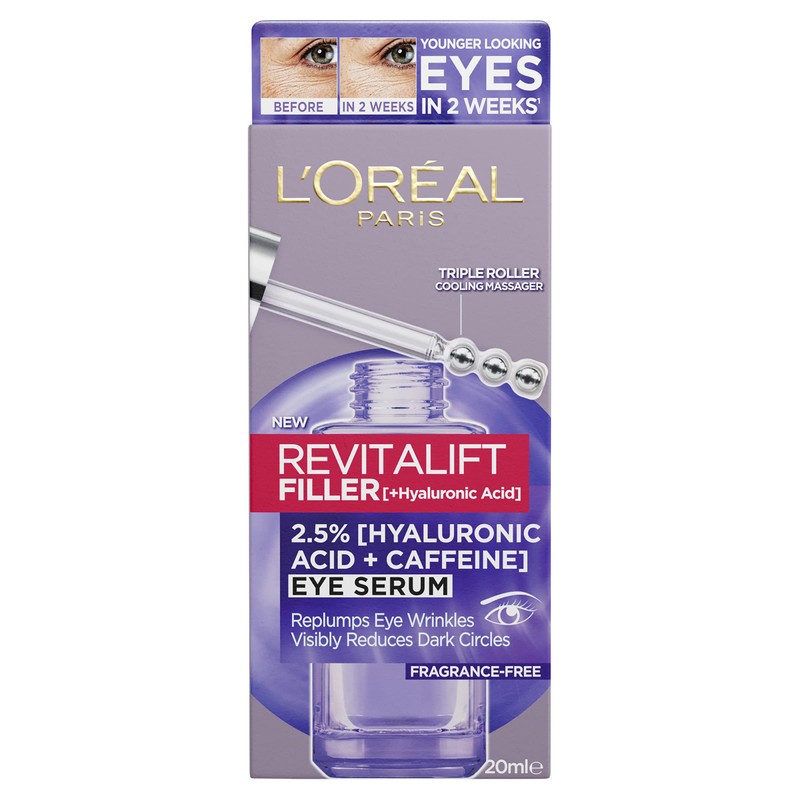 L'Oréal Paris, Eye Serum, Energising & Smoothing, Revitalift Filler 2.5%