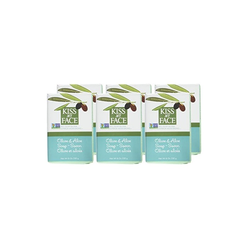 Pack of 6 x Kiss My Face Bar Soap Olive